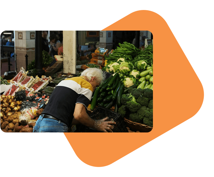 woman looking fruits